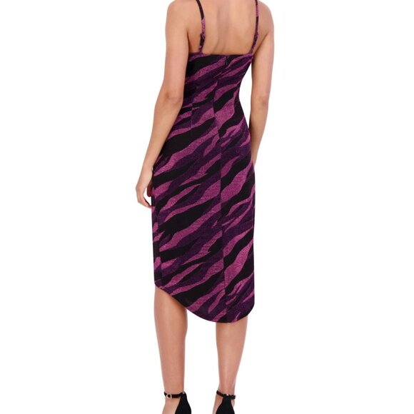 Siena Women's Wavy-Print Tulip-Hem Bodycon Dress – Purple Multi (NWT, Size 12) - Picture 4 of 4